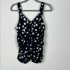 Polka Dot Top - Black and White Women XL